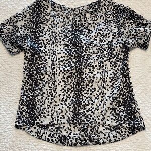 BCBGeneration Black and White Short Sleeve Top